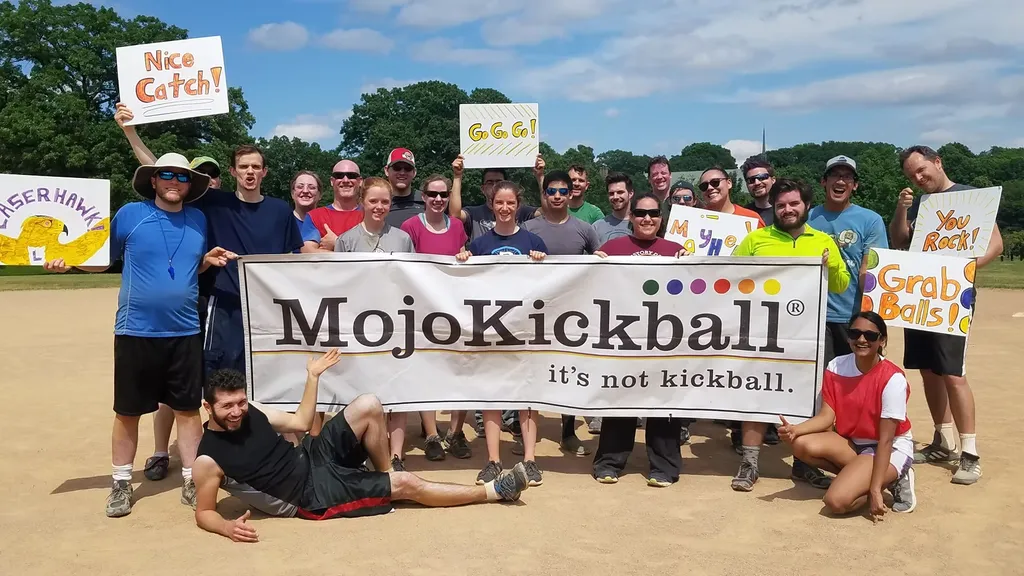 MojoKickball players at Kenwood Park